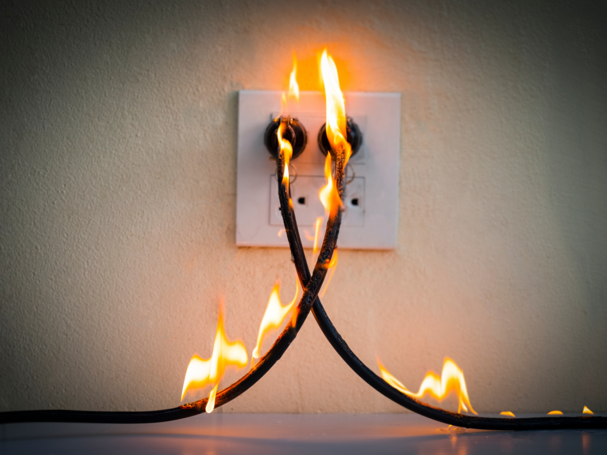 fire caused by hot outlets