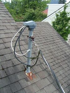 Electrical service mast on top of home