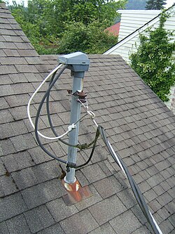 Electrical service mast on top of home